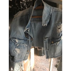 CAMPERA JEAN GASTADA CON...